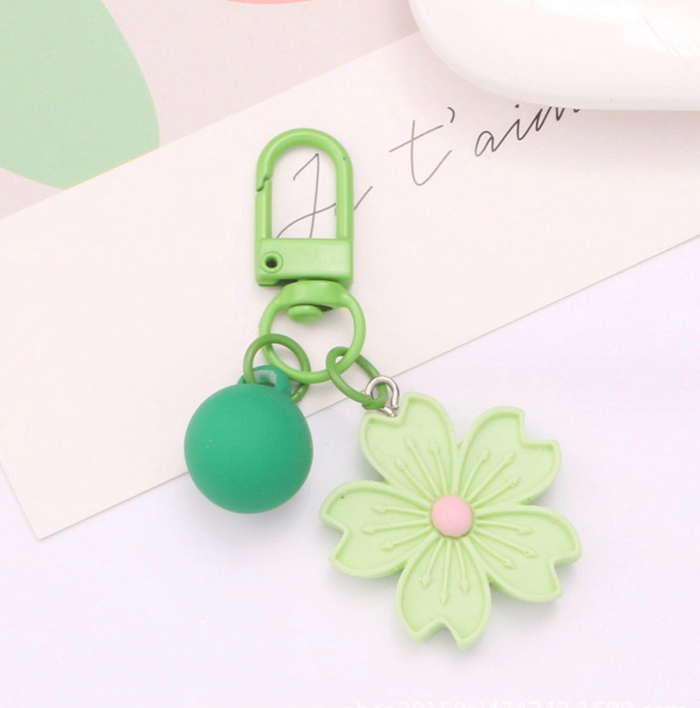 Cute Sakura Flower with Bead Themed, Keychain, Key ring