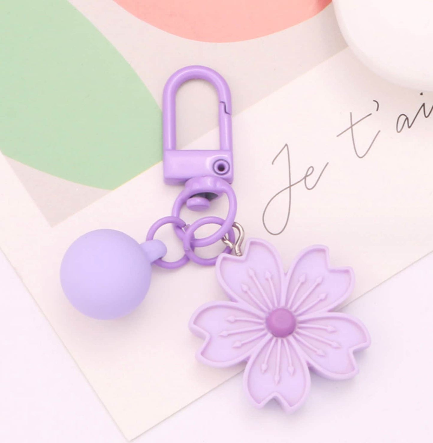 Cute Sakura Flower with Bead Themed, Keychain, Key ring