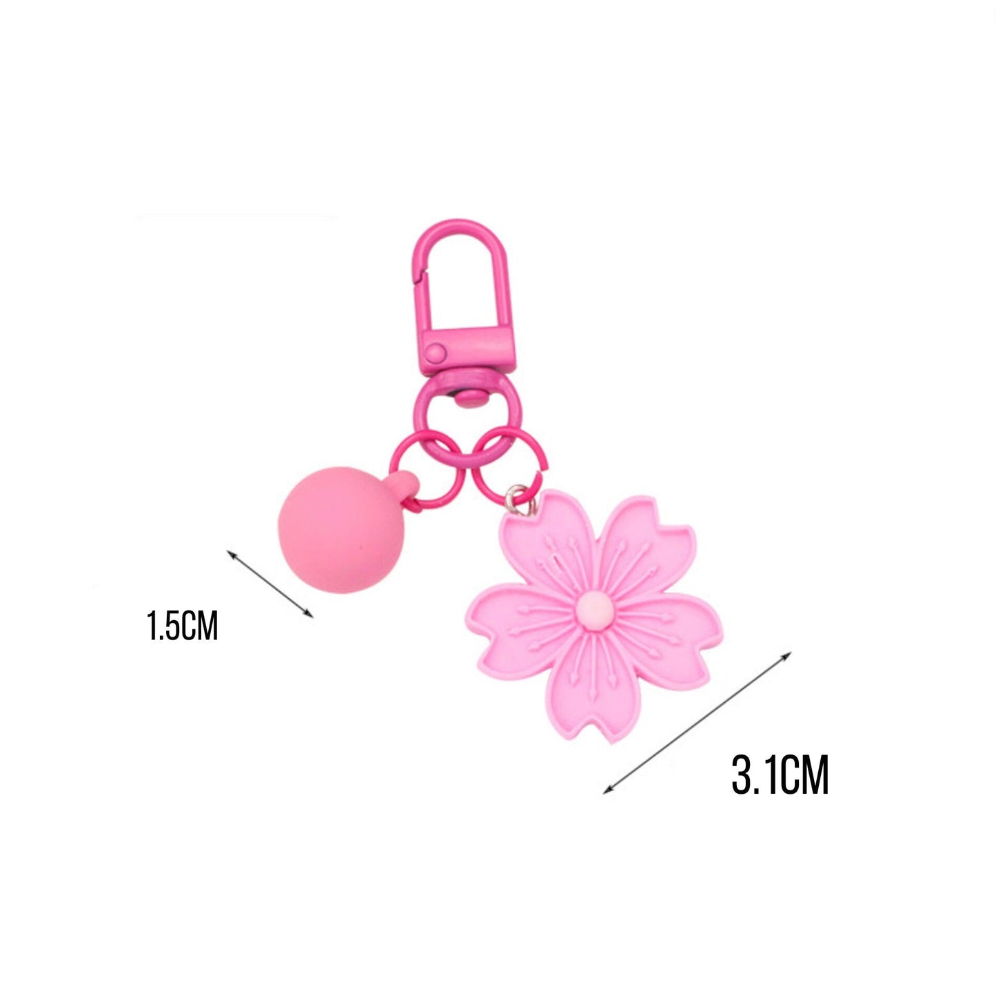 Cute Sakura Flower with Bead Themed, Keychain, Key ring