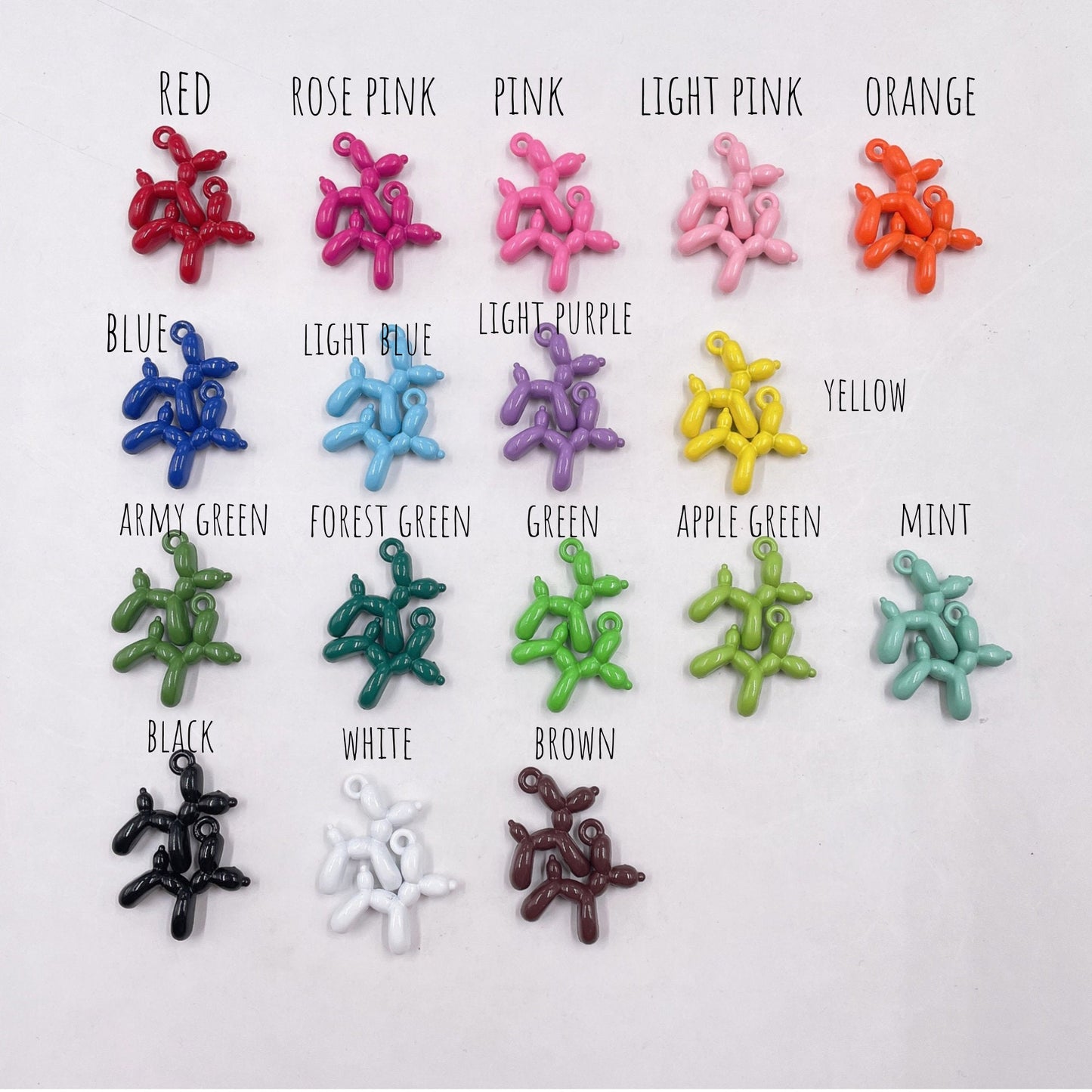 Metal Balloon Animal Dog Charm (23MM x 17MM)