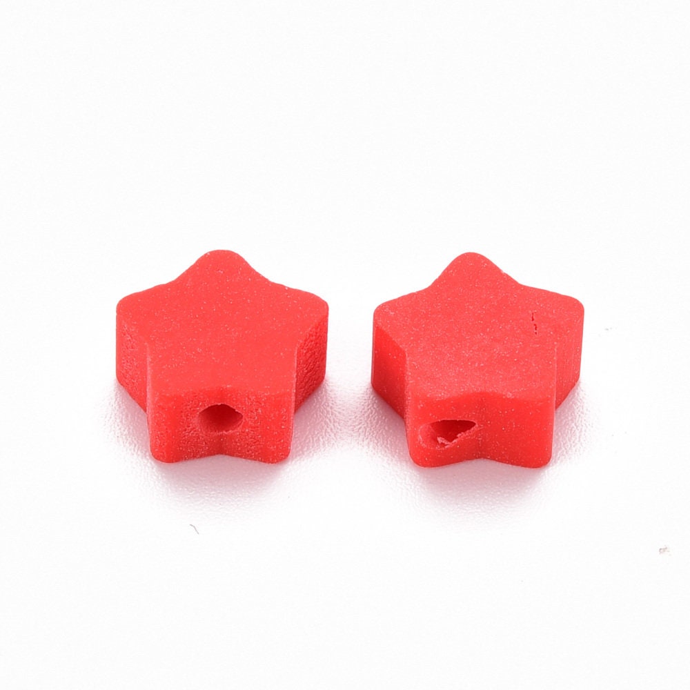 10MM Mixed Color Star Themed Polymer Clay Beads