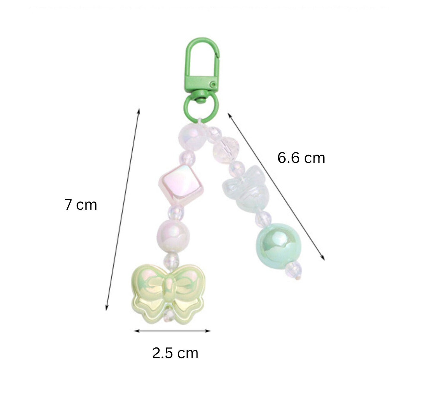 Pearlescent Princess Bow Themed Keychain, Key ring, Phone Lanyard