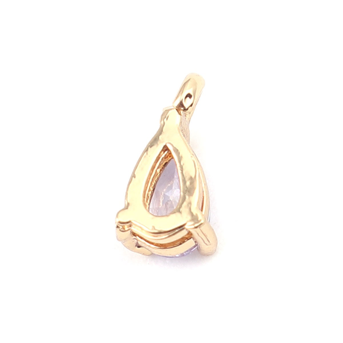 Purple Teardrop Rhinestone 18K Gold Plated Charm (7MM x 4MM) Style Pendant