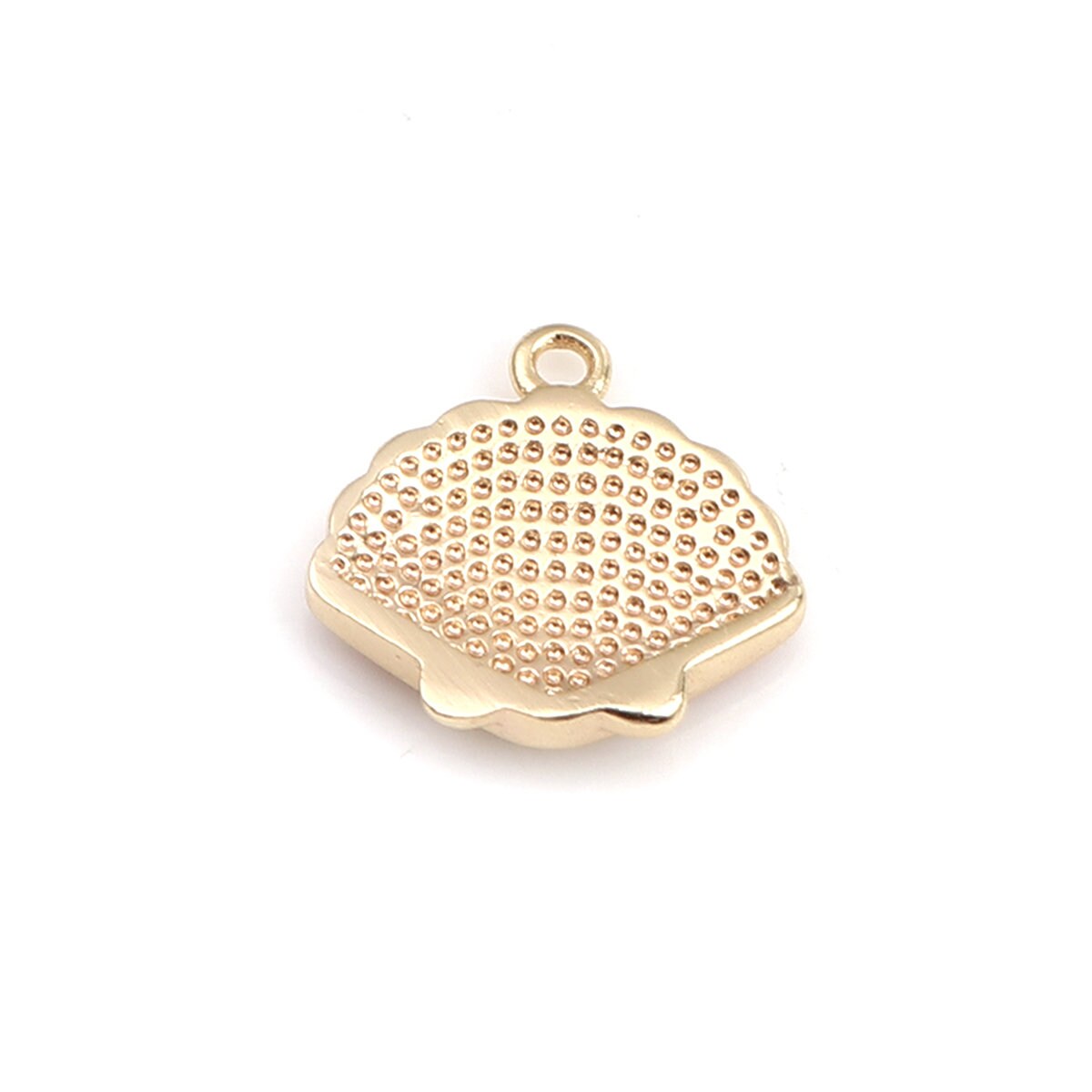 Rainbow Shell Scallop Ocean 18K Gold Plated Charm (10MM x 10MM)