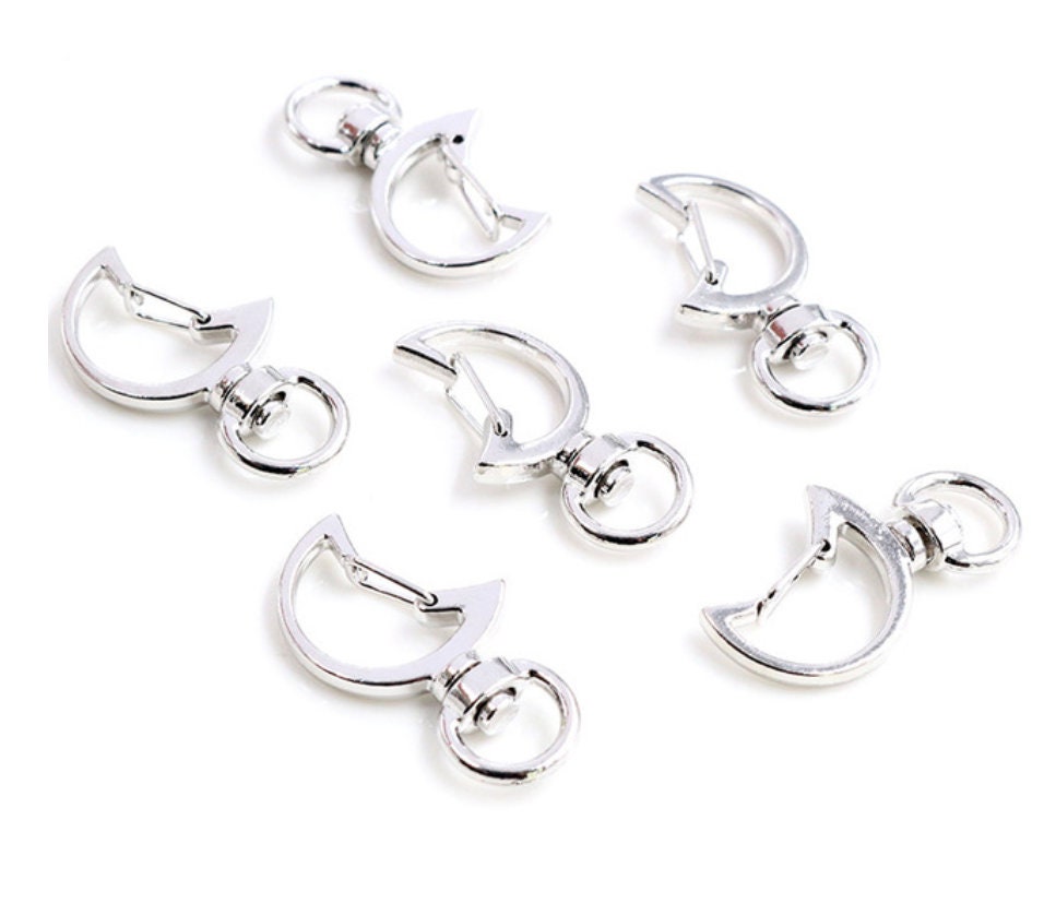 Silver Moon Shaped Key Ring, Keychain