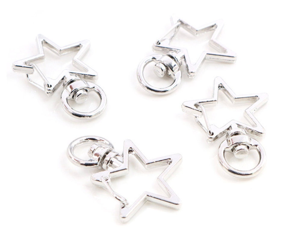 Silver Star Shaped Key Ring, Keychain