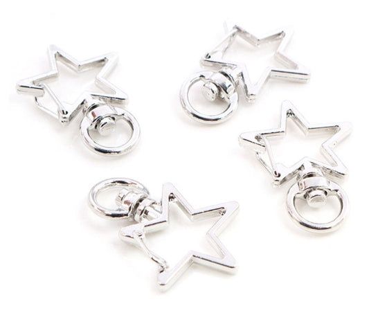 Silver Star Shaped Key Ring, Keychain