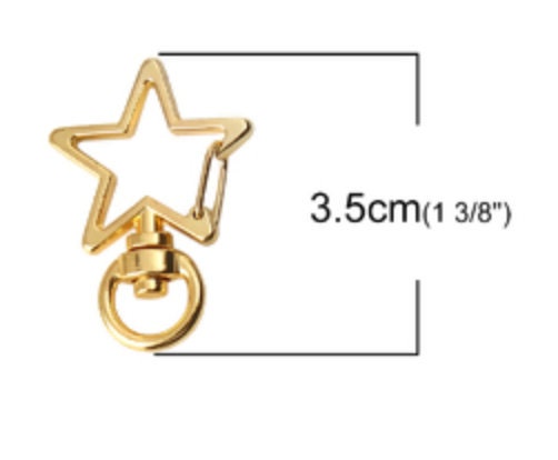 Silver Star Shaped Key Ring, Keychain