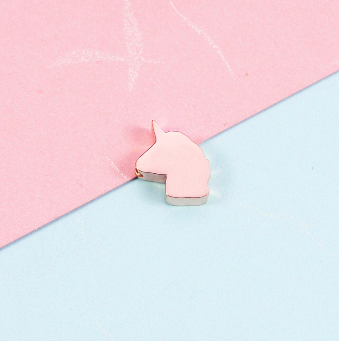 Silver, Gold, Rose Gold Stainless Steel Unicorn Head Charms