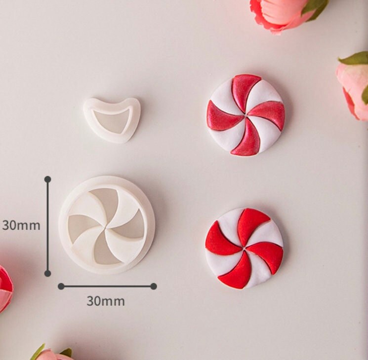 Small/Large Peppermint, Christmas Themed Polymer Clay Tool