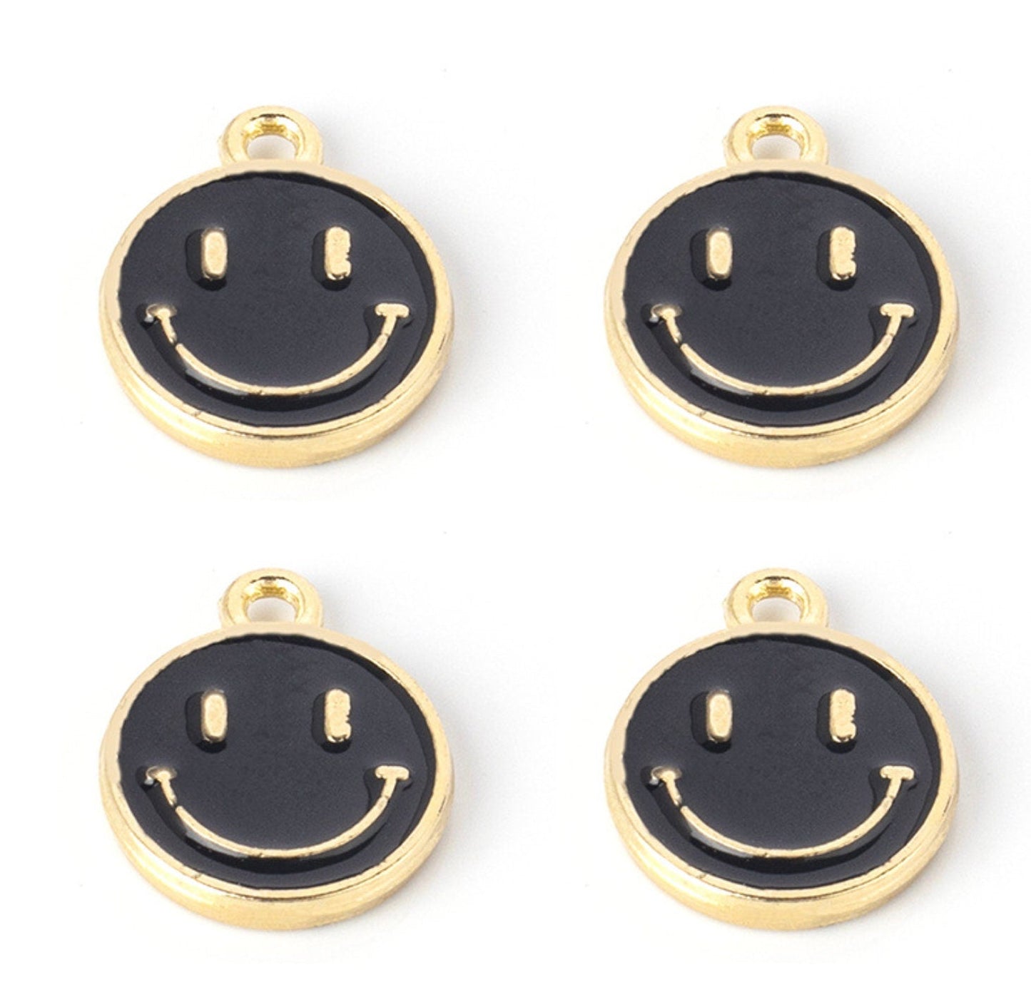 SMALL Smiley Face Oil Drop Charm (14mm x 11.5mm)