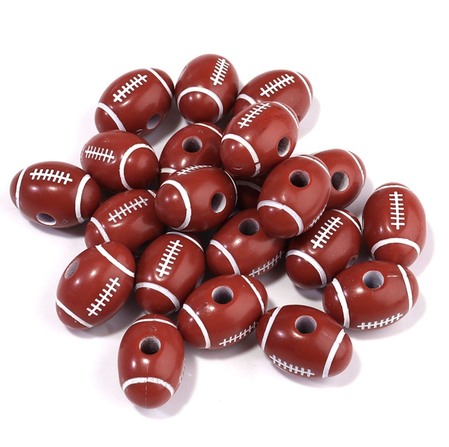 Sports Themed Acrylic Beads (Baseball, Basketball, Tennis, Football, Softball)