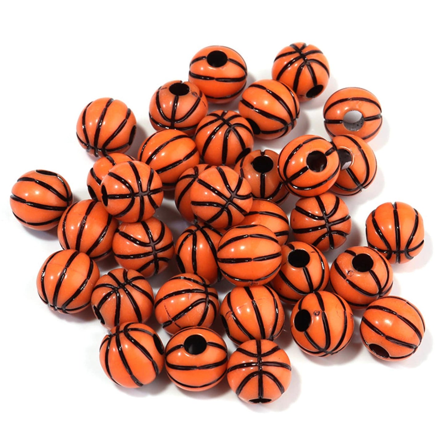 Sports Themed Acrylic Beads (Baseball, Basketball, Tennis, Football, Softball)