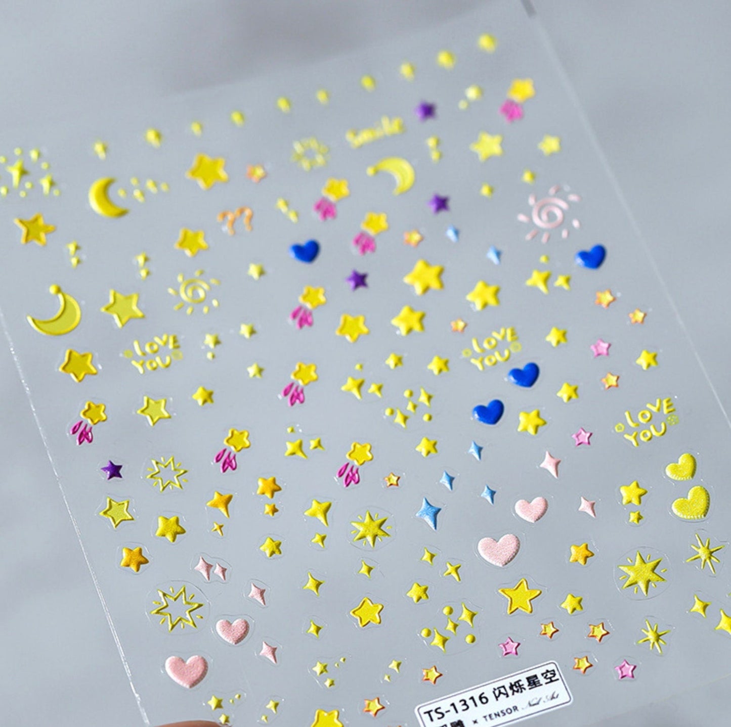 Starlit Night Themed Nail Art Stickers (TS-1316)