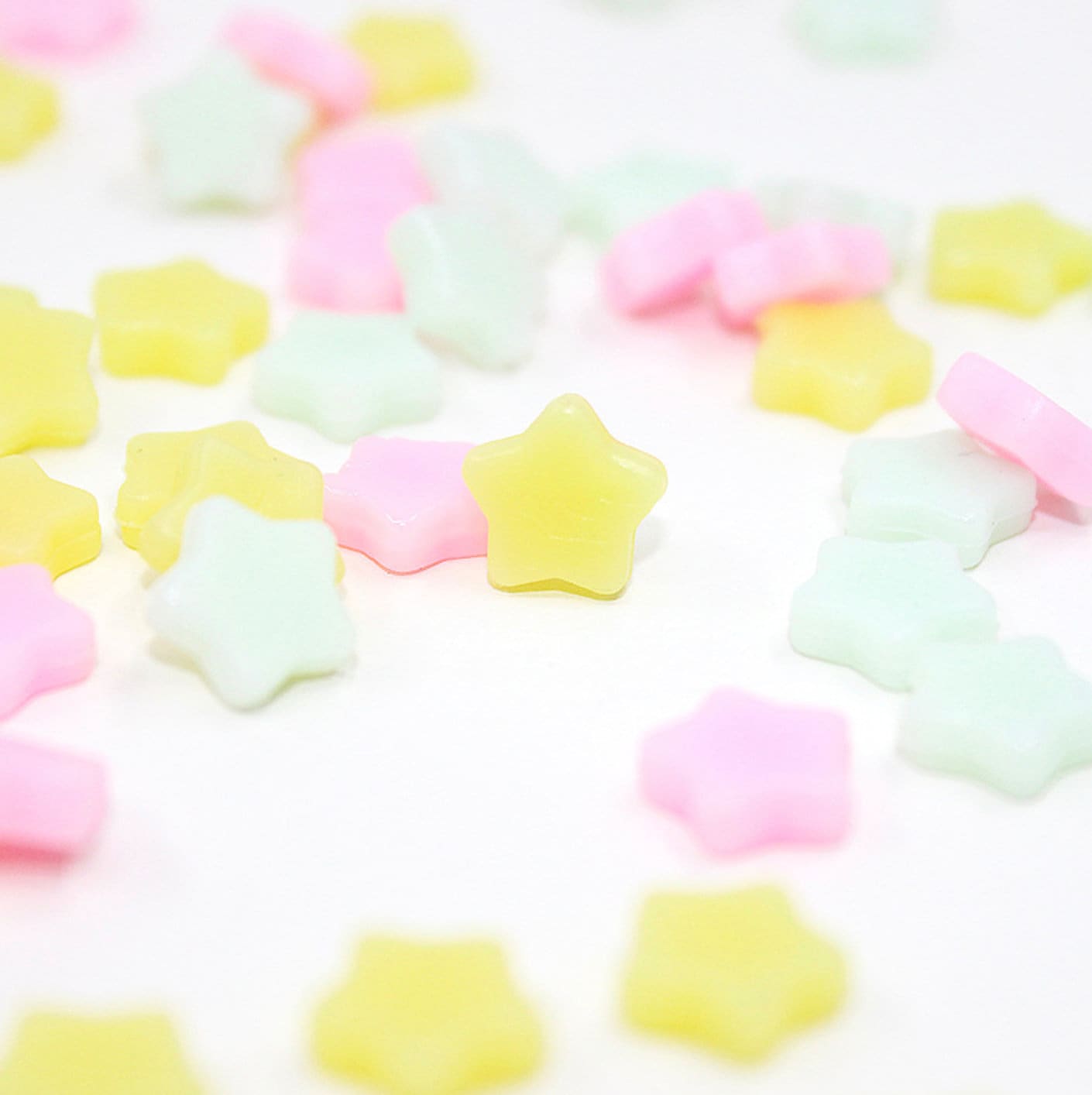 Tiny Pastel Colored Star Flatback No Hole, No Hook