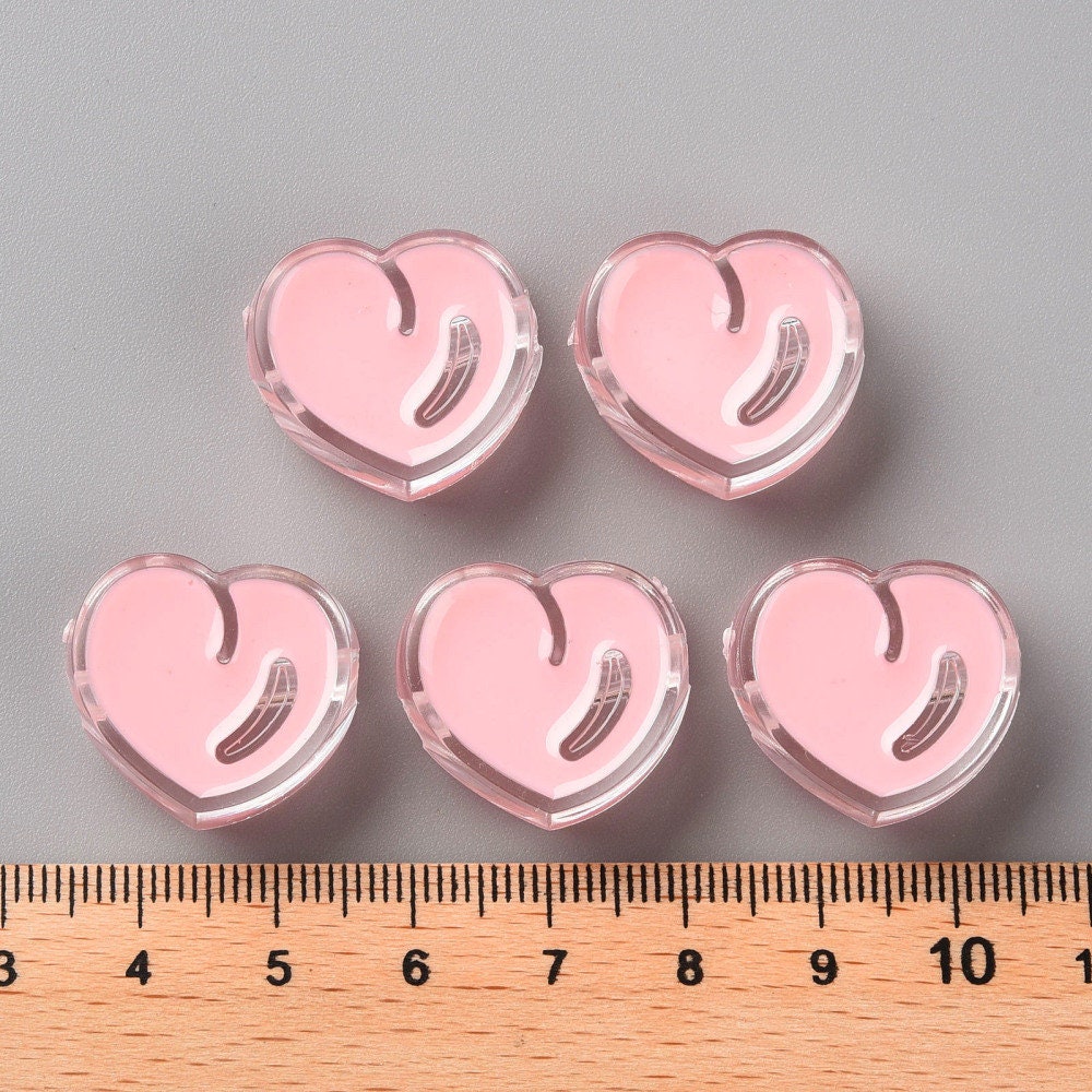 Chunky Transparent Pearl Pink Peach Acrylic Bead (20x21.5mm)