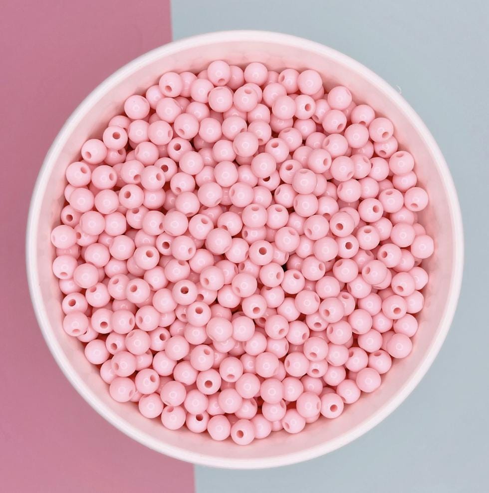 BULK 6MM/8MM Black, White, Clear, Pink Colored Acrylic Beads Round Ball Beads