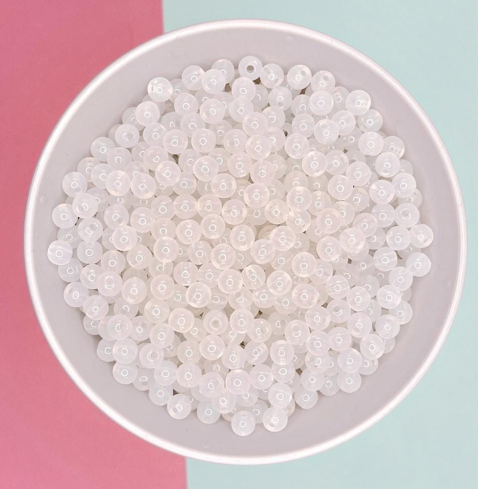 BULK 6MM/8MM Black, White, Clear, Pink Colored Acrylic Beads Round Ball Beads