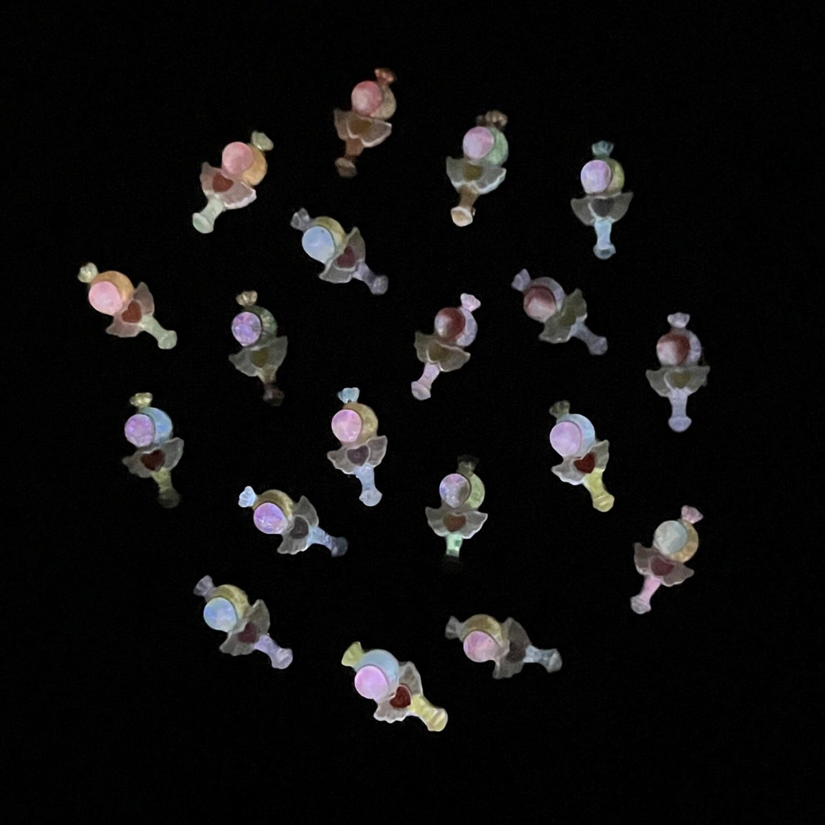 14MM x 7MM Heart Wands, 3D Nail Art Charms, Mini Cabochon