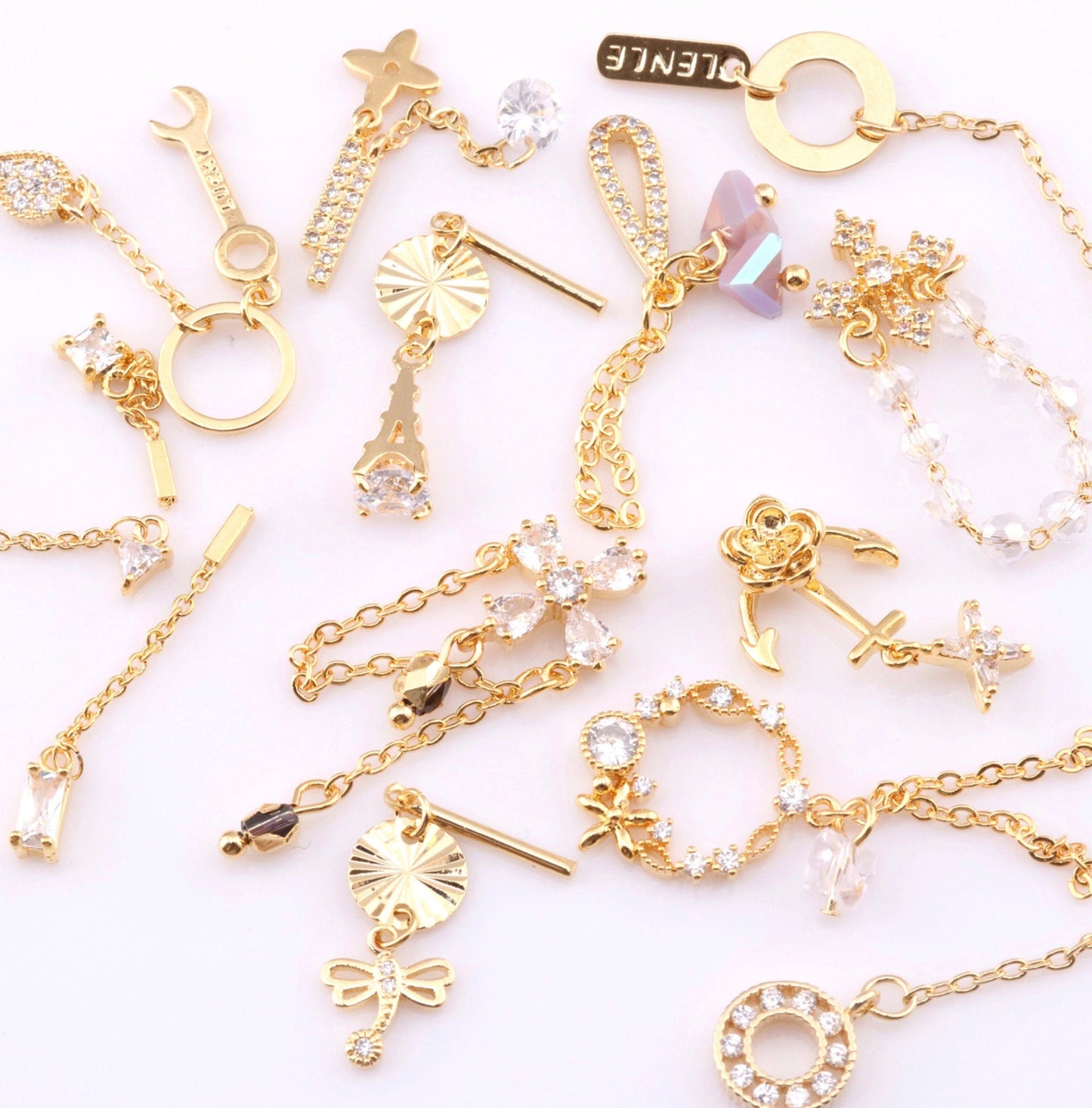 3D Long Rhinestone Chain Style Add-Ons Nail Art Charms