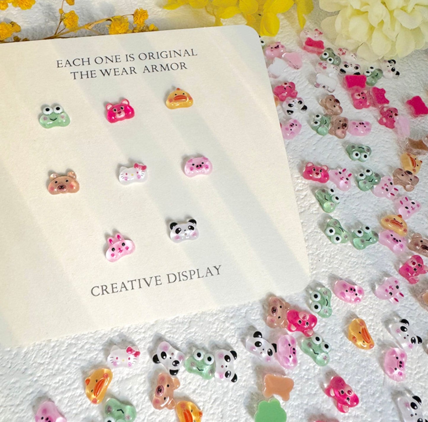 Cute Mixed Animal Eye Mask Themed 3D Nail Art Charms, Mini Cabochon