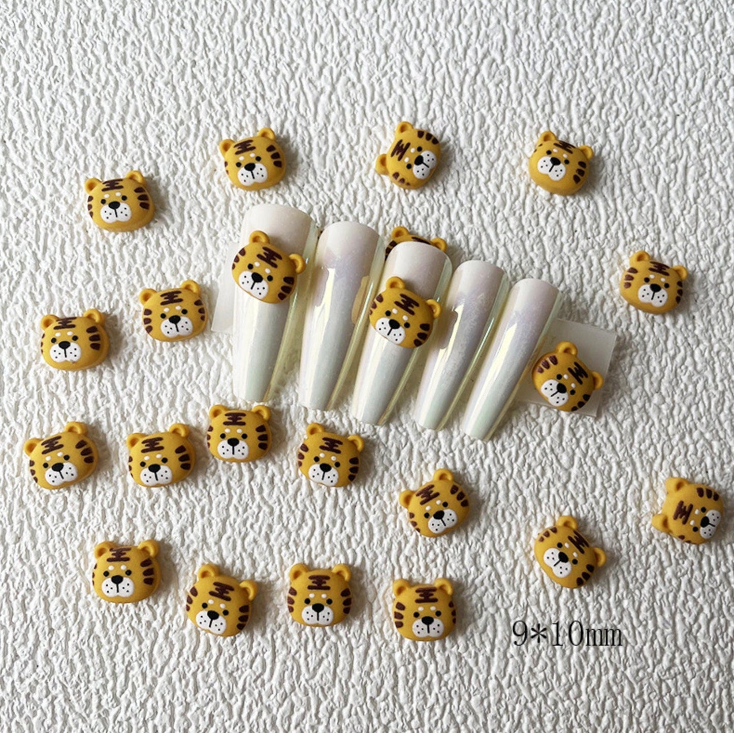 Cute Tiger, Animal Themed 3D Nail Art Charms, Mini Cabochon (9mm x 10mm)