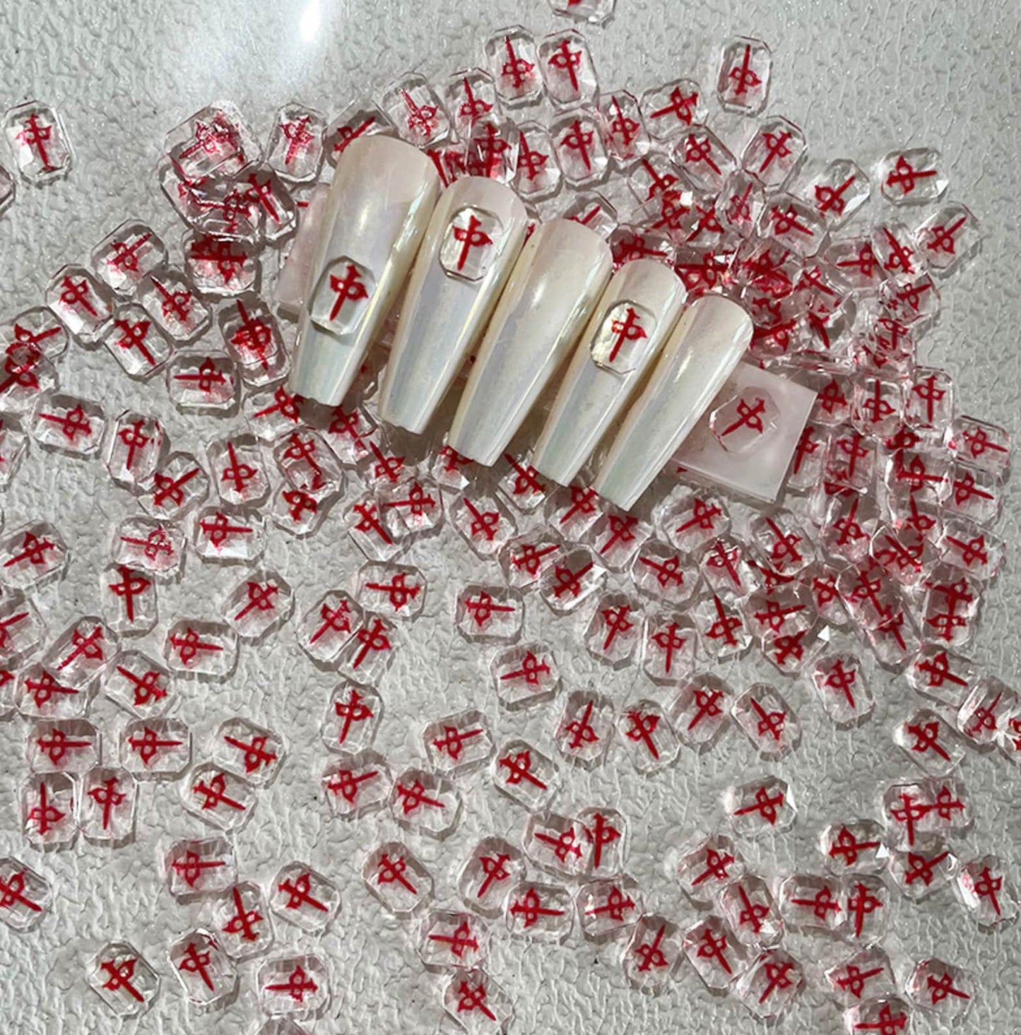 Cute Transparent Mahjong Pieces Nail Art Charms, Mini Cabochon