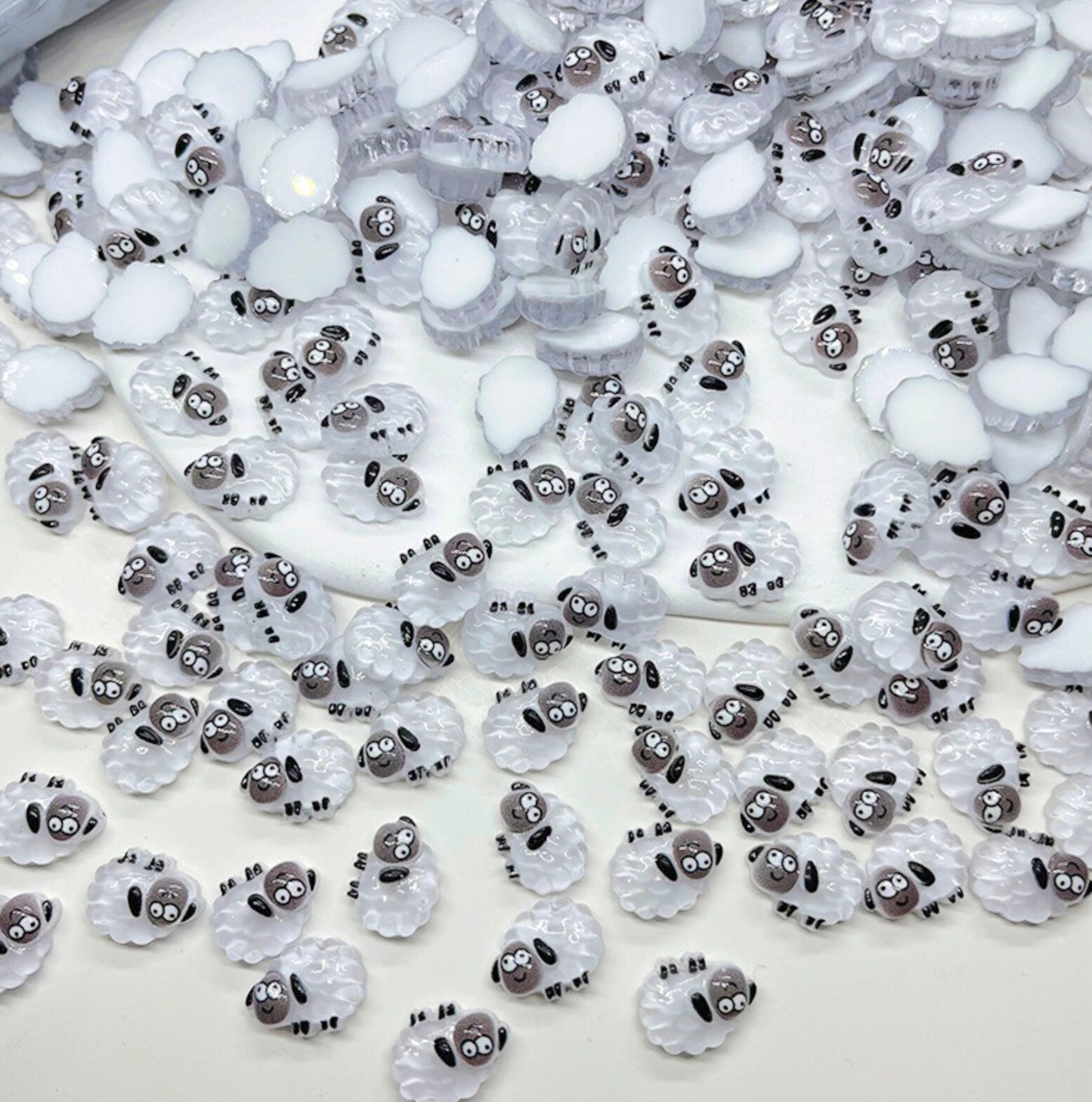 Funny Fluffy Sheep, Animal Themed 3D Nail Art Charms, Mini Cabochon