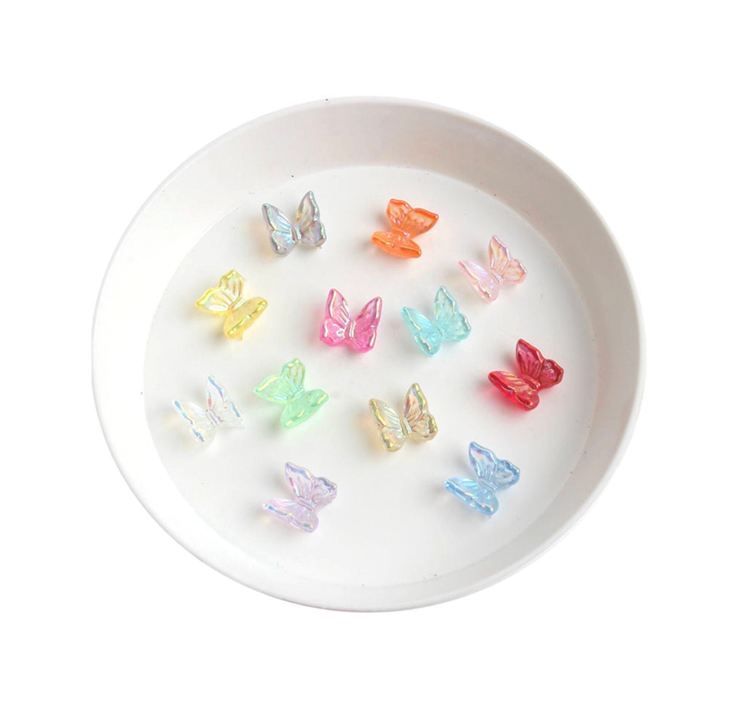 Iridescent Butterfly Themed 3D Nail Art Charms, Mini Cabochon