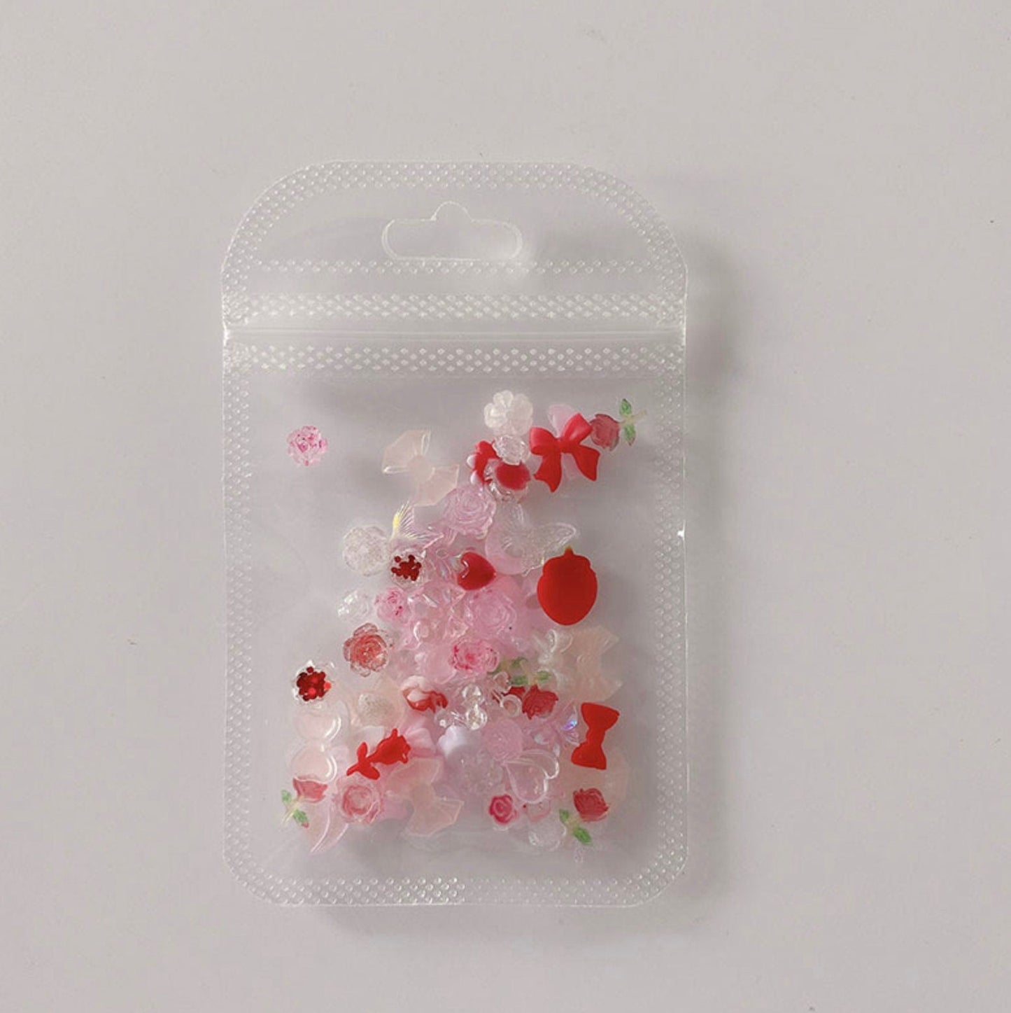 Red, Pink and White Random Mix,Valentine's Day Nail Art Charms, Mini Cabochon