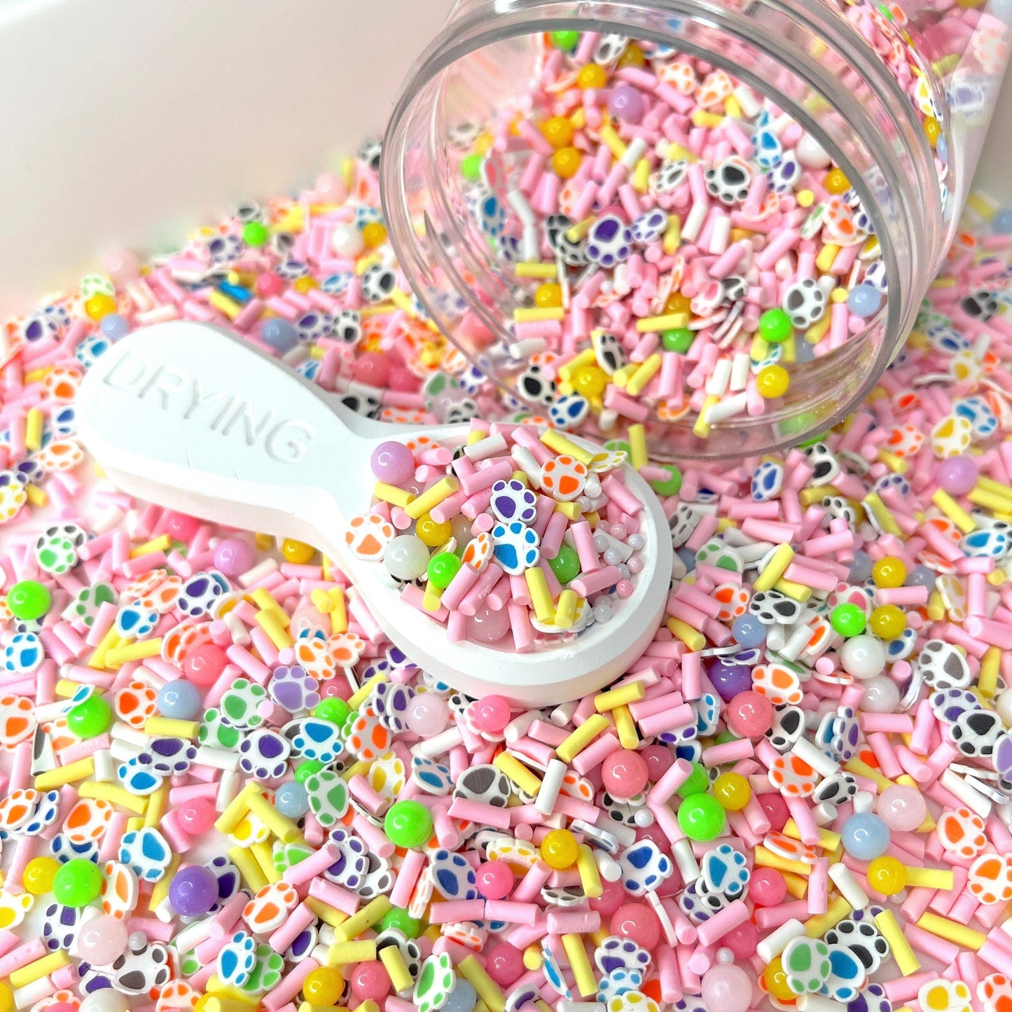 FAKE Paw Confetti w/Pearls, Animal Polymer Clay Sprinkle Mix (NOT EDIBLE) D48-07