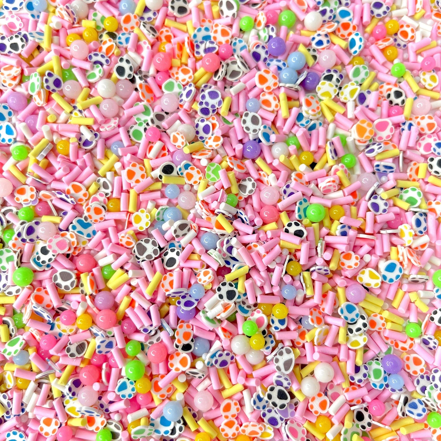 FAKE Paw Confetti w/Pearls, Animal Polymer Clay Sprinkle Mix (NOT EDIBLE) D48-07