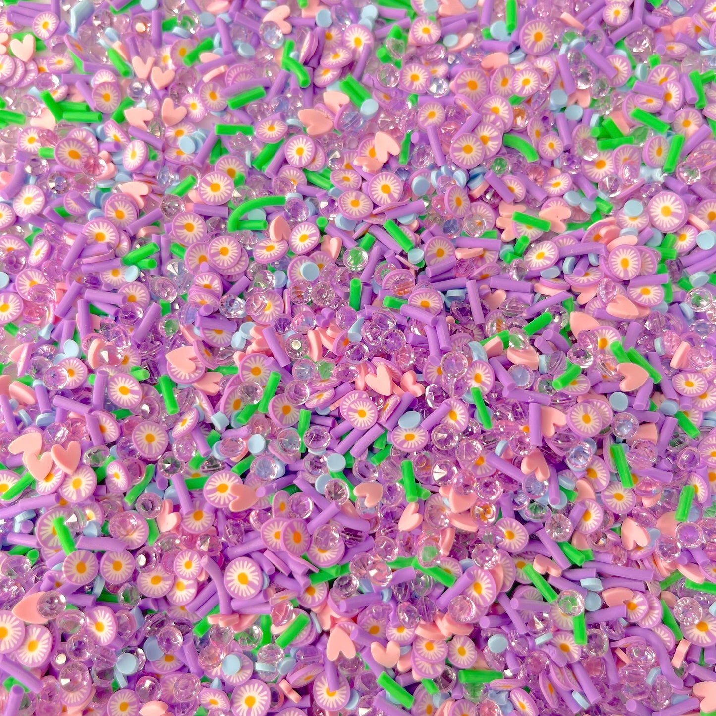 FAKE Purple Daisy Flower, Floral Polymer Clay Sprinkle (NOT EDIBLE) D47-34