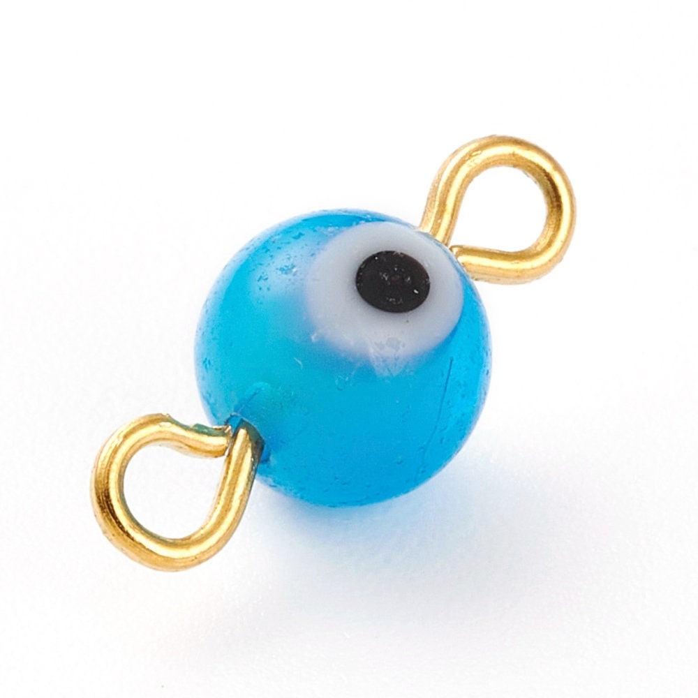 14MM x 6MM Mixed Light Color Evil Eye Connector Link Charm