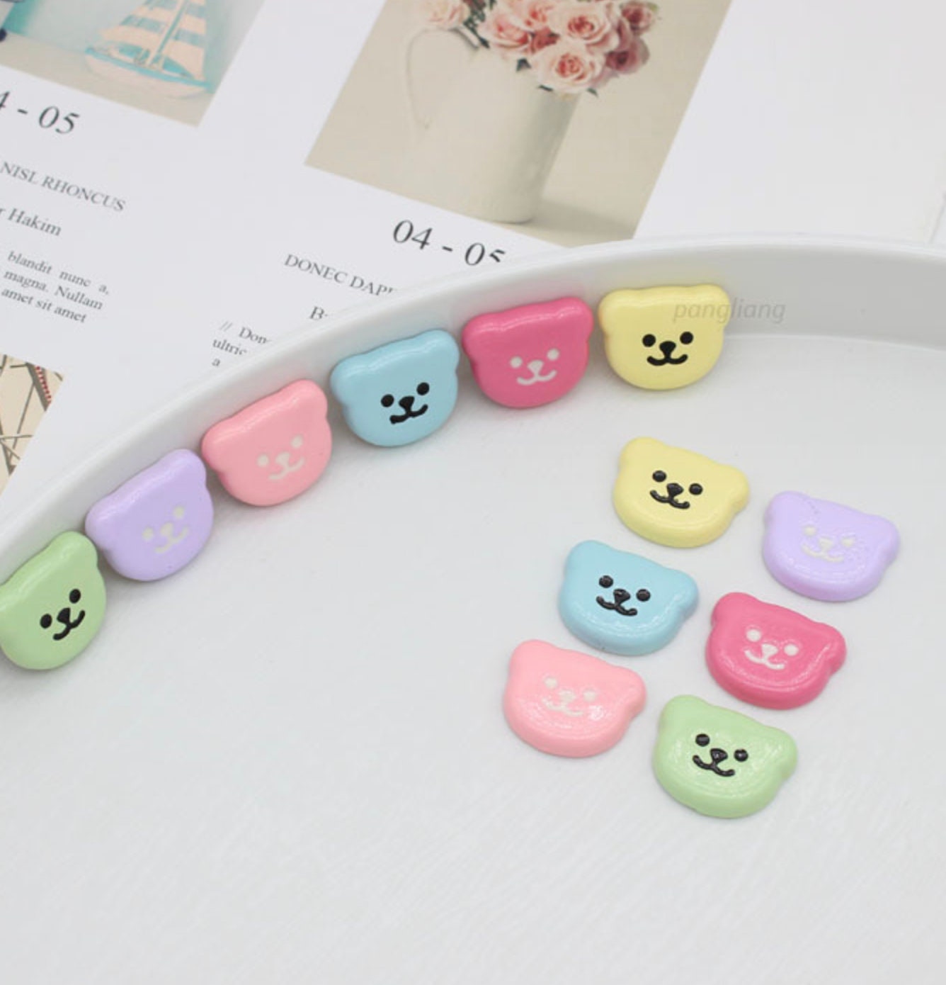 15MM x 20MM Colorful Bear Themed Cartoon Character Flatback Cabochons