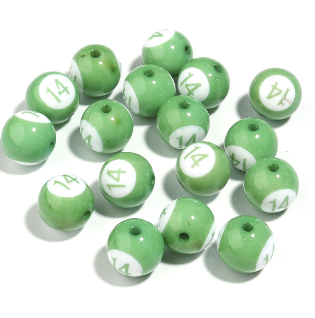 16MM Billiards Pool Balls Acrylic Beads (Available in Mixed or Individual)