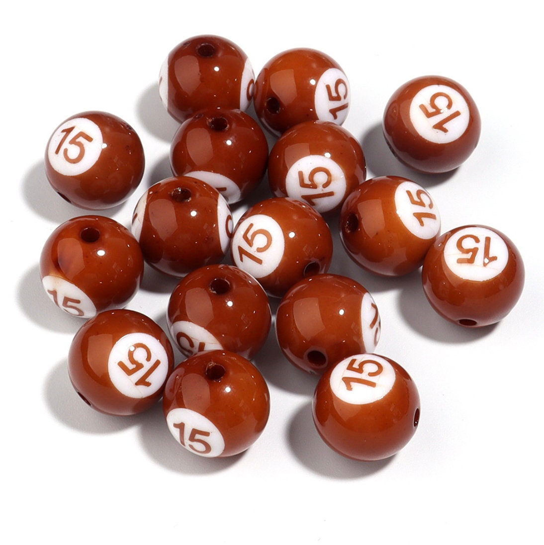 16MM Billiards Pool Balls Acrylic Beads (Available in Mixed or Individual)