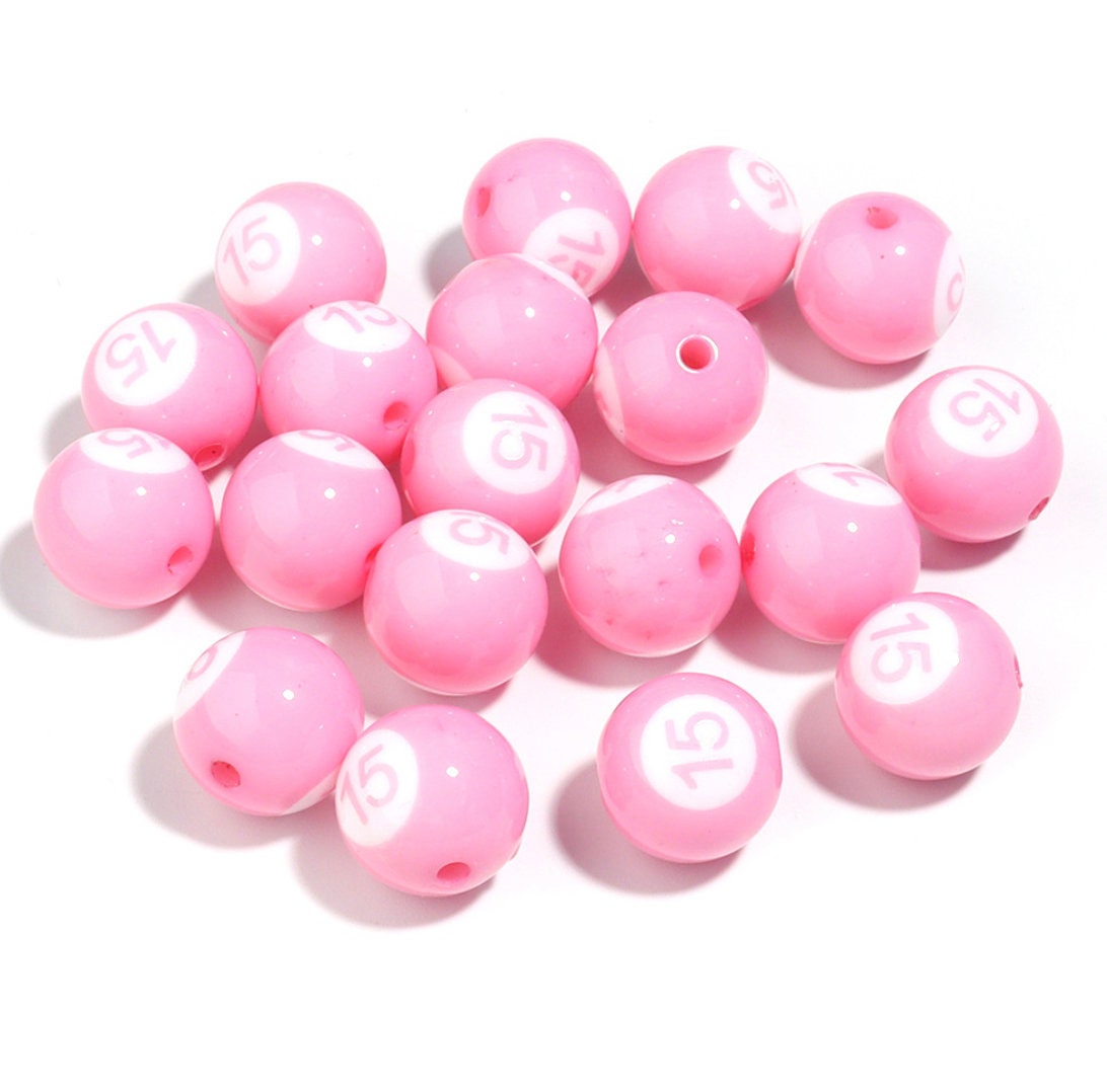 16MM Billiards Pool Balls Acrylic Beads (Available in Mixed or Individual)