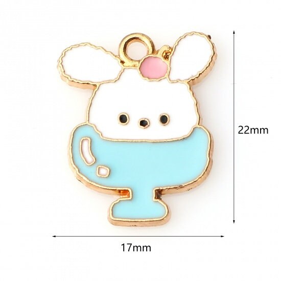 22MM Sundae Bunny Themed Enamel Charm