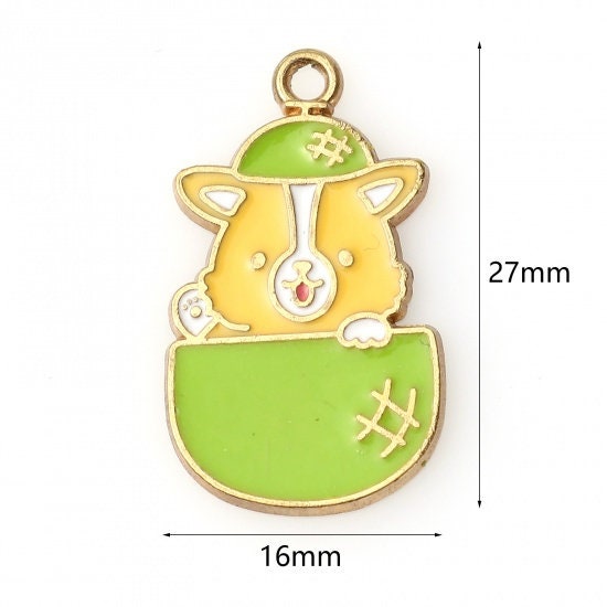 27MM Coconut Corgi Themed Enamel Charm