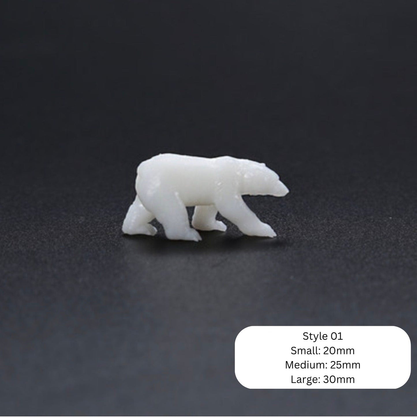 3D Printed Polar Bears in Different Positions, Swimming or Walking