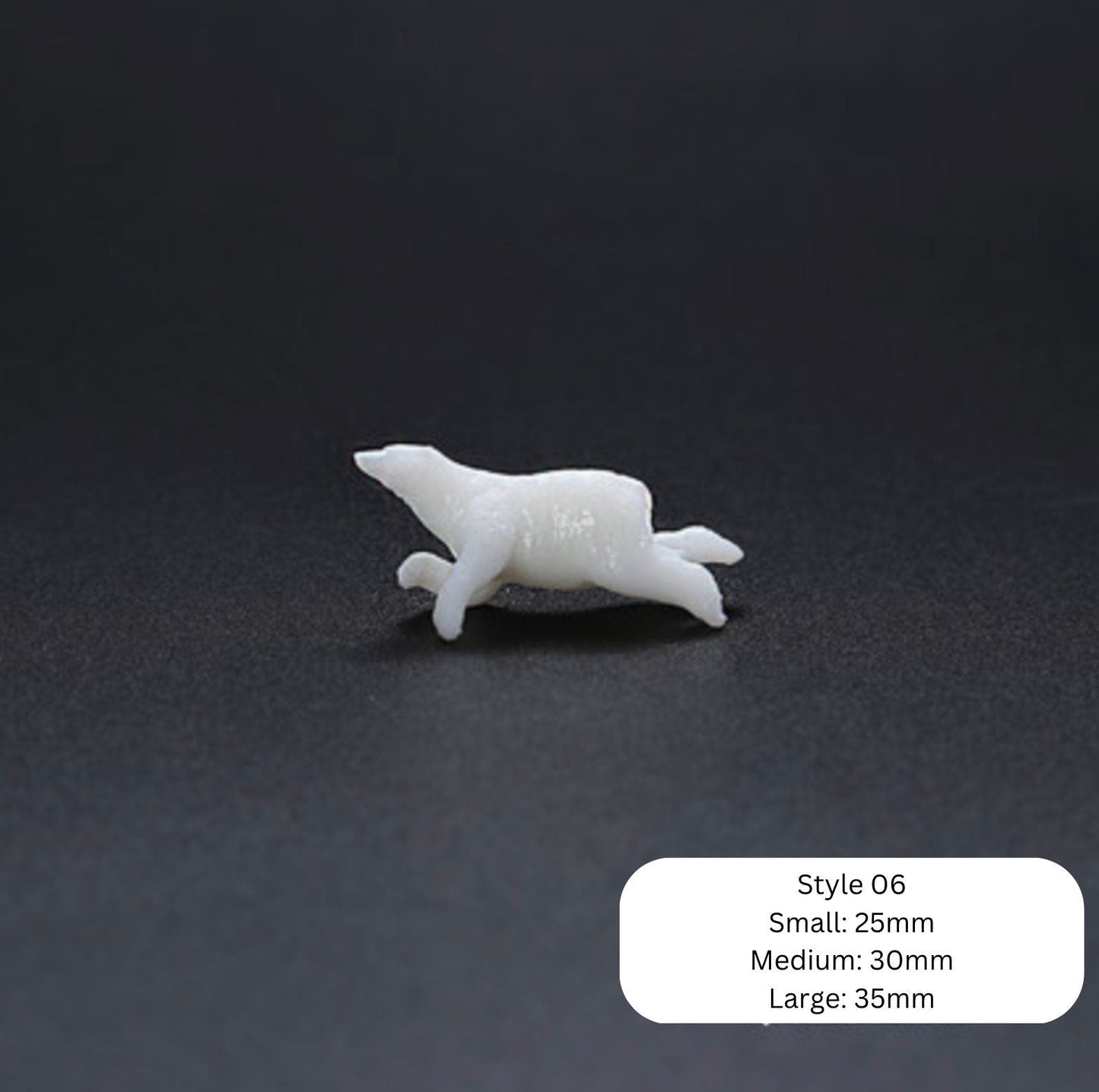 3D Printed Polar Bears in Different Positions, Swimming or Walking