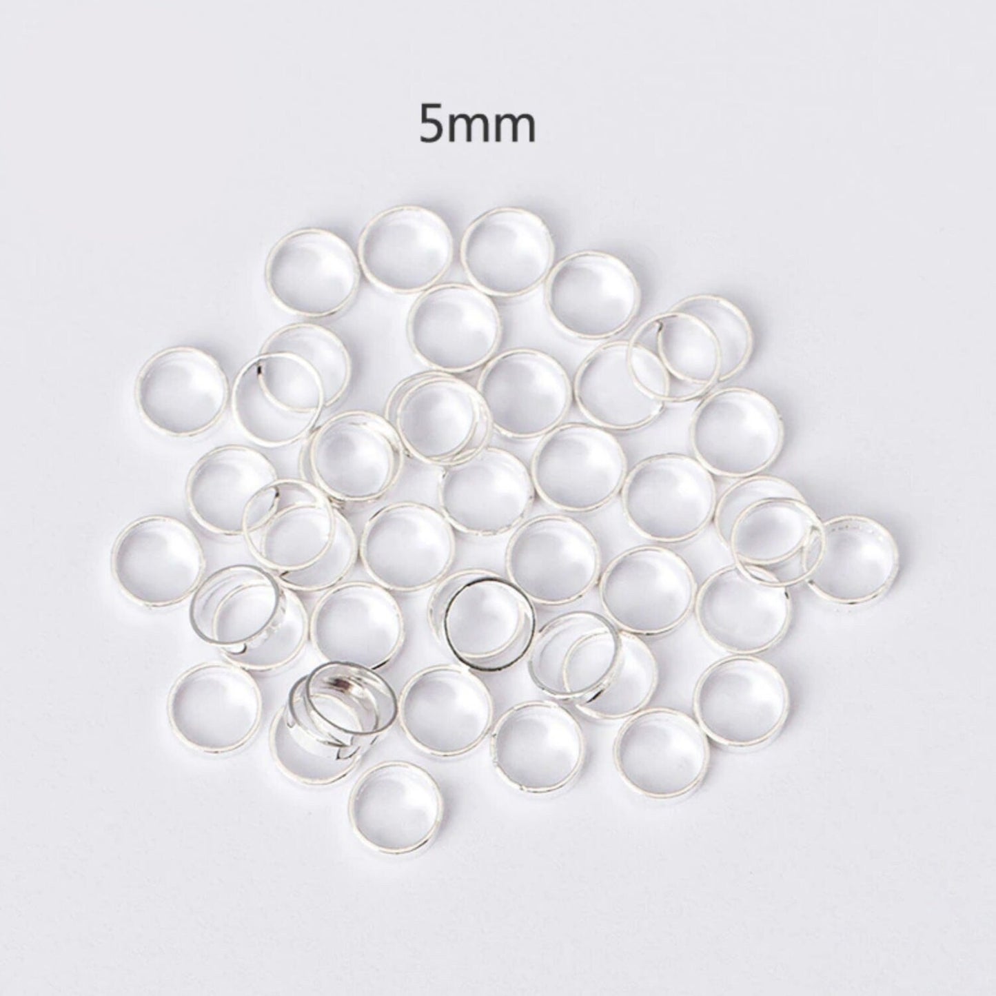 5MM Circle Silver Mini Open Back Bezel