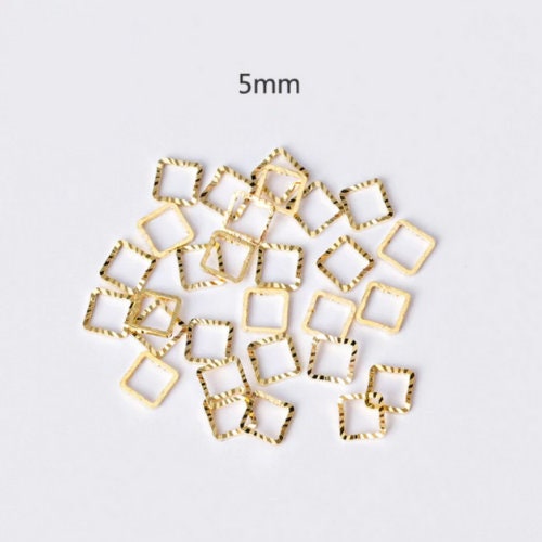 5MM Square Shaped Gold Mini Open Back Bezel