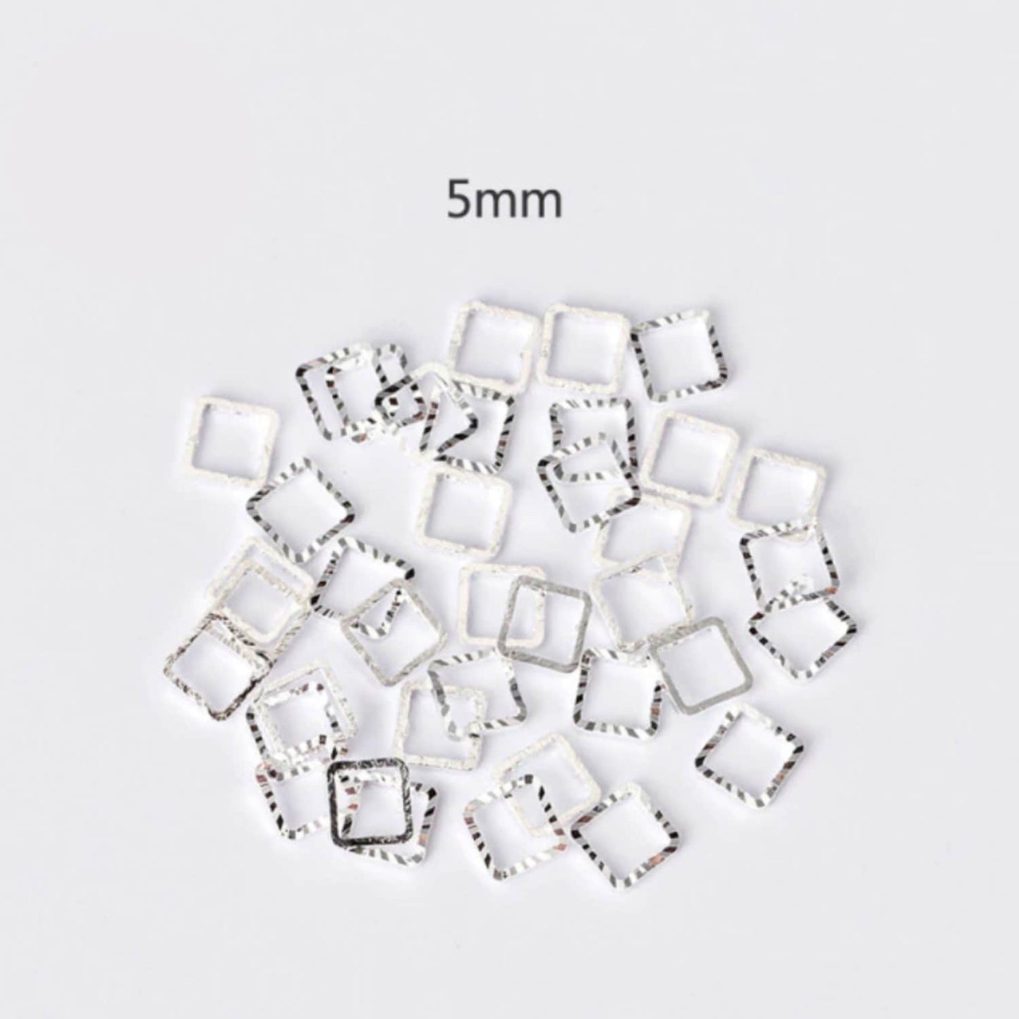 5MM Square Shaped Silver Mini Open Back Bezel