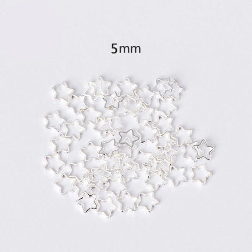5MM Star Shaped Silver Mini Open Back Bezel