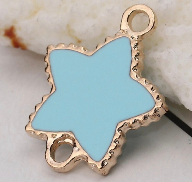 5pc/10pc Filled Star Connecter Charm Pendant (24mm x 19 mm)