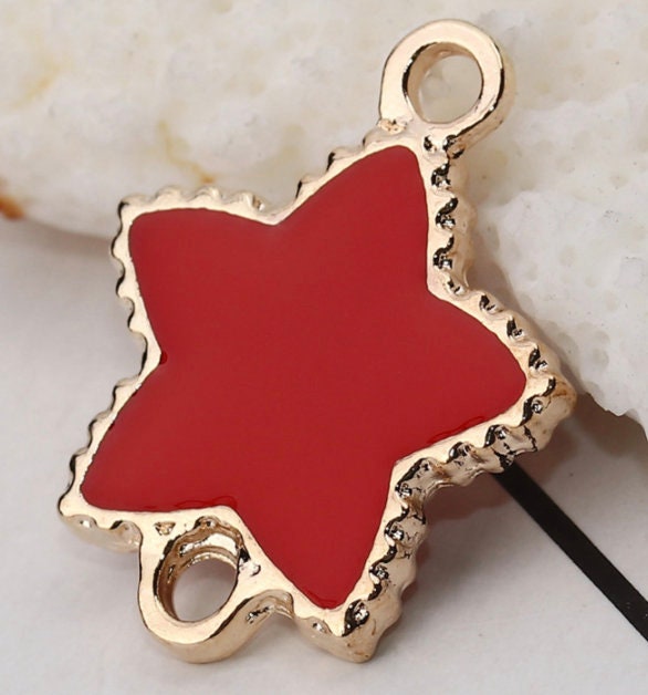 5pc/10pc Filled Star Connecter Charm Pendant (24mm x 19 mm)