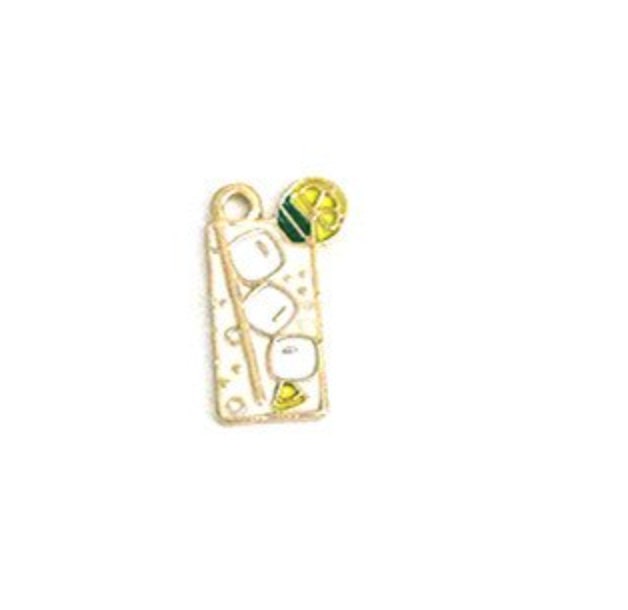 Alloy Enamel Lemonade Drink Charms (20mm x 11mm)
