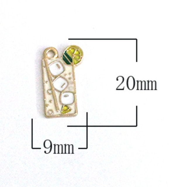 Alloy Enamel Lemonade Drink Charms (20mm x 11mm)